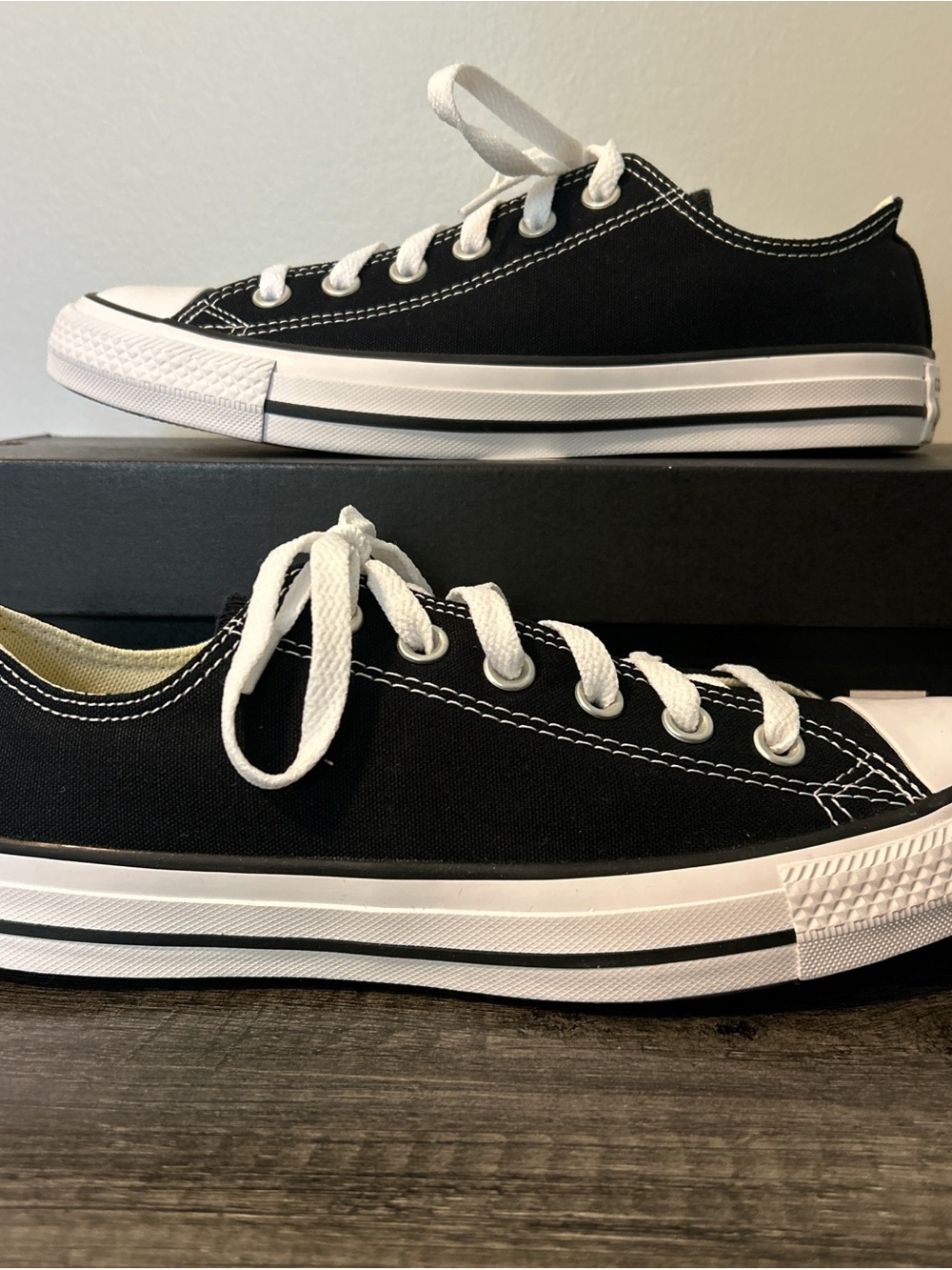 Converse Chuck Taylor All Star Black Low Top Sneakers - Picture 2 of 6